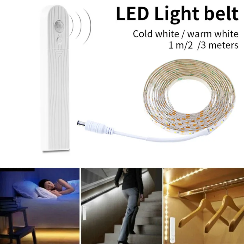 

LED Motion Sensor Waterproof Light Belt 1Meter length 60 LEDS/M Intelligent led strips White & Warm White two Color Temperation