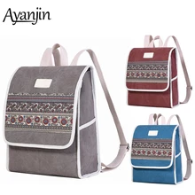 Модный холст печати ретро женский рюкзак для путешествий сумка для ноутбука 11 12 13 дюймов рюкзаки высокой емкости записная книжка для девочек сумки на плечо