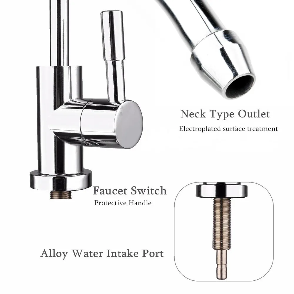 1pc 304 Stainless Steel Water Filter Faucet 1/4