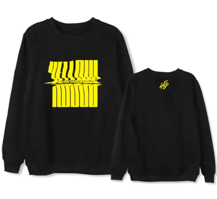 Kpop straykids stray kids yellow wood album same printing o neck hoodies unisex fleece/thin pullover loose sweatshirt