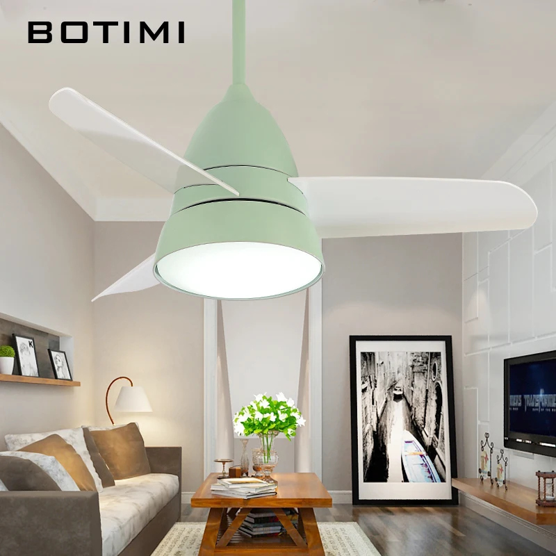 

BOTIMI New Arrival Ceiling Fan with Lights Modern LED Ceiling Fan Lamp For Living Room Home Deco Cooling Fan Lighting Fxitures