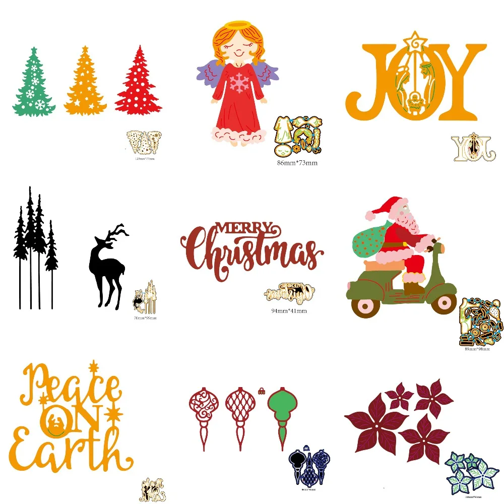 christmas scrapbooking metal cutting dies multi theme winter tree christmas theme words