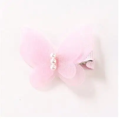 Pink Детские заколки для волос для девочек; заколки для волос; Детские аксессуары для головы; заколки для волос с жемчугом и бабочкой; заколки для волос для маленьких девочек - Цвет: Pink