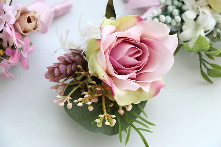 30063-pink wrist corsage boutonniere wedding  (6)