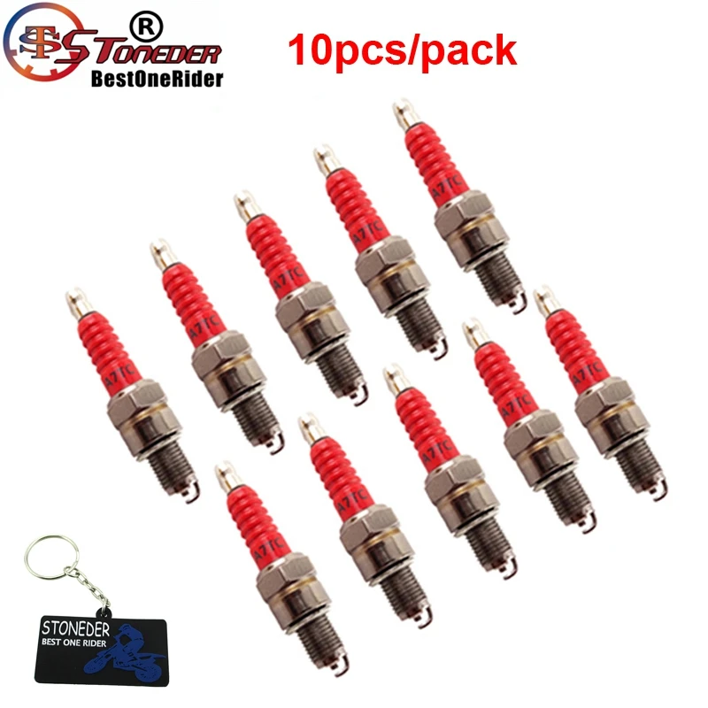 10x Red A7TC Ignition Spark Plug For Pit Dirt Bike Motorcycle ATV Go
