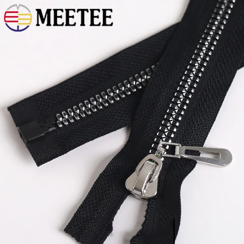 

Meetee 1pc 80cm 8# High-grade Resin Zipper Special Tooth Sports Zipper DIY Garment Craft Decoration Sewing Accessories ZA008