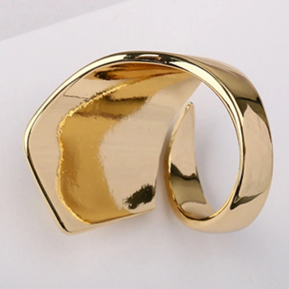 Винтаж золотой натуральный камень 18 мм Диаметр кольцо для женщин дамы Ретро палец украшения ювелирные изделия аксессуары