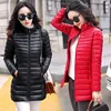 Autumn Winter Women Basic Jacket Coat Female Slim Hooded Brand Cotton Coats Casual  Female Medium-Long Jackets Jaqueta Feminina ► Photo 1/5