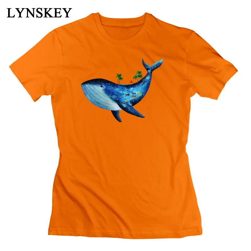 LYNSKEY T Shirt Short Sleeve Funny Coupons Summer whale Round Collar All Cotton Womens Summer/Fall Tops Shirt Funny Tee-Shirt white