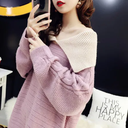2019 свитер большого размера для женщин s V средства ухода за кожей Шеи свитеры для весенние теплые вышивка свитер милый длинный
