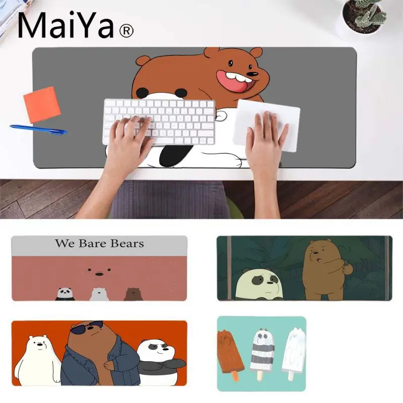 

MaiYa Custom Skin cute cartoon we bare bears Large Mouse pad PC Computer mat Gamer Speed Mice Retail Small Rubber Mousepad