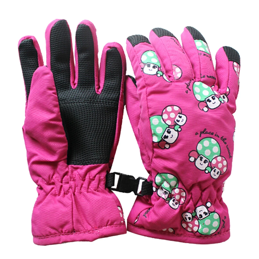 Non slip, for 2 4 year old children, ski skate gloves (pink, red)in