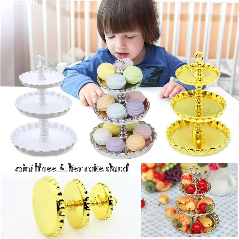 

Mini Three-tier Cake Stand Doll House Accessories