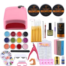 УФ-Комплект гель-лака 36 Вт УФ-лампа инструменты для дизайна ногтей 12 цветов УФ-гель отмачиваемый Гель-лак набор гелей для ногтей наращивание ногтей маникюрный набор наборы