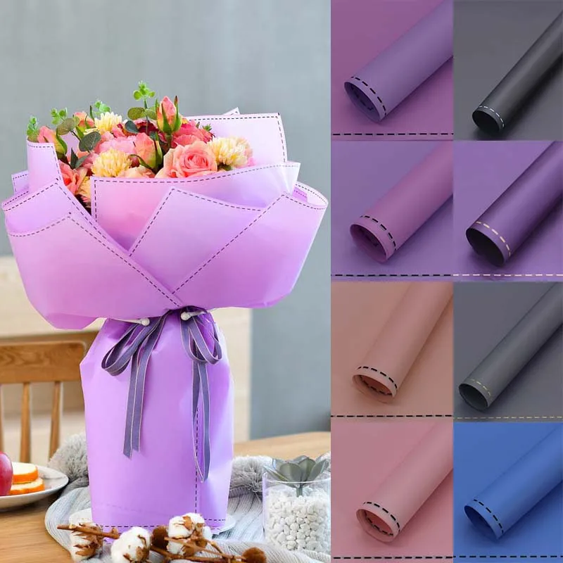 

20Pcs/Lot 58x58cm Waterproof Flower Wrapping Paper Packing Flower Bouquet Wedding Decor Printing Flowers Gifts