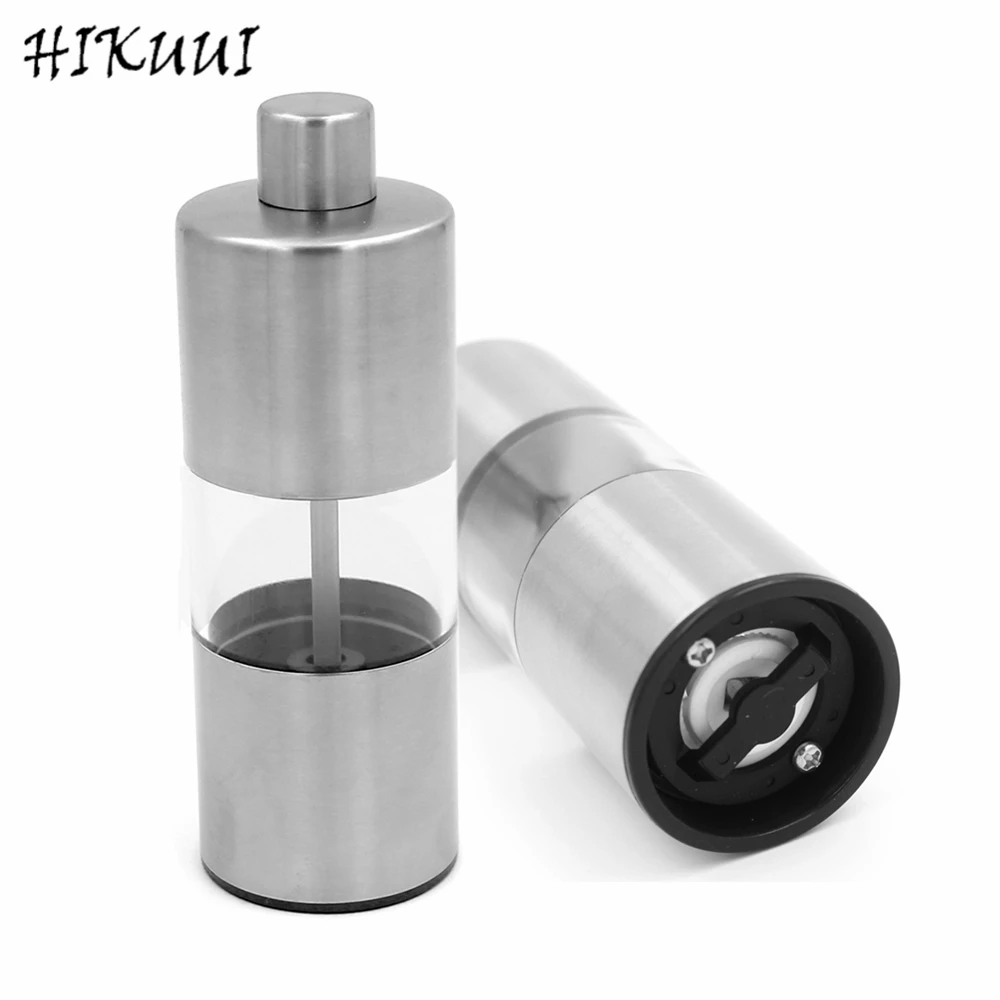 Stainless Steel Cylindrical Pepper Grinder Kitchen Accessories Salt