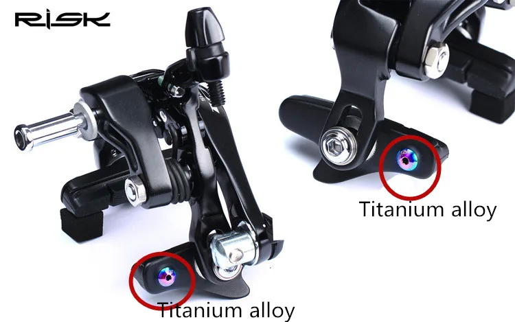 Шоссейный велосипед титановый тормоз фиксированный винт 3 цвета части велосипеда C суппорт тормозные колодки болт 4 шт./лот
