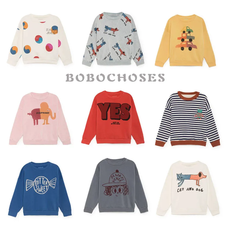 

BBK Presale Bobo choses kids Hoodies Sweatshirts boys cloths cotton O-Neck long Sleeve Loose Casual girls Sweatshirts outwear C*