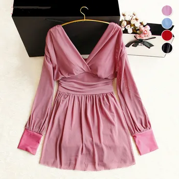 

Swimsuit women one piece swimwear dress skirt long sleeved large size XXL Sexy Female Solid Monokini Bathing Suit Bodysuit Sexy