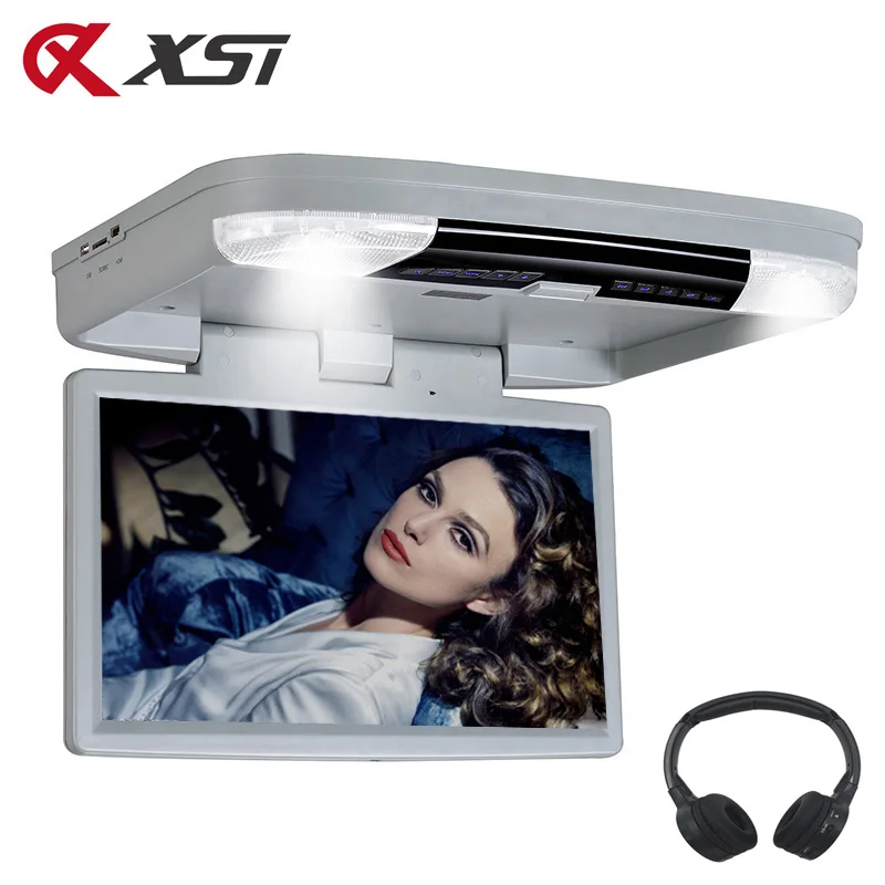 XST 15,6 дюймов Автомобильная крыша флип вниз крепление монитор MP5 dvd-плеер HD 1080P видео с HDMI портом usb sd динамик IR/FM передатчик XST 15,6 дюймов Автомобильная крыша флип вниз крепление монитор MP5 dvd-плеер HD 1080P видео с HDMI портом usb sd динамик IR/FM передатчик