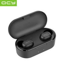 QCY QS2 TWS Mini Dual V5.0 Bluetooth наушники настоящие беспроводные гарнитуры 3D стерео звук наушники двойной микрофон зарядная коробка