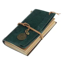 Ретро Классический Винтаж в кожаном переплете чистые страницы журнал ежедневник Notebookcolor: зеленый