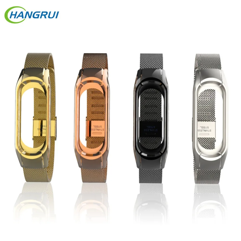 

Hangrui Replacement For Mi Band 3 Smart Wristband Milanese Screwless Wrist Strap Stainless Steel Bracelets Smart Accessories