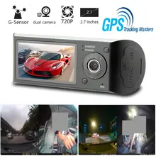Автомобильный dvr камера Автомобильный dvr gps Двойная камера HD 1080 P ночного видения двойной объектив DVR рекордер Dash Cam 2,7 дюйм(ов) ов) видео рекордер ИК