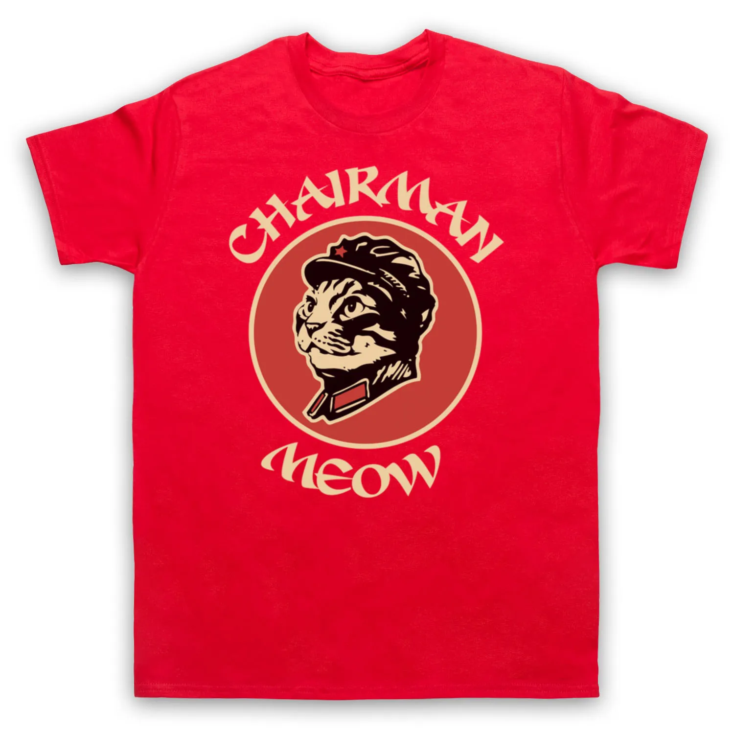 Мужская футболка с принтом CHAIRMAN MEOW CAT забавная комедийная пародийная MAO JOKE PUN хит