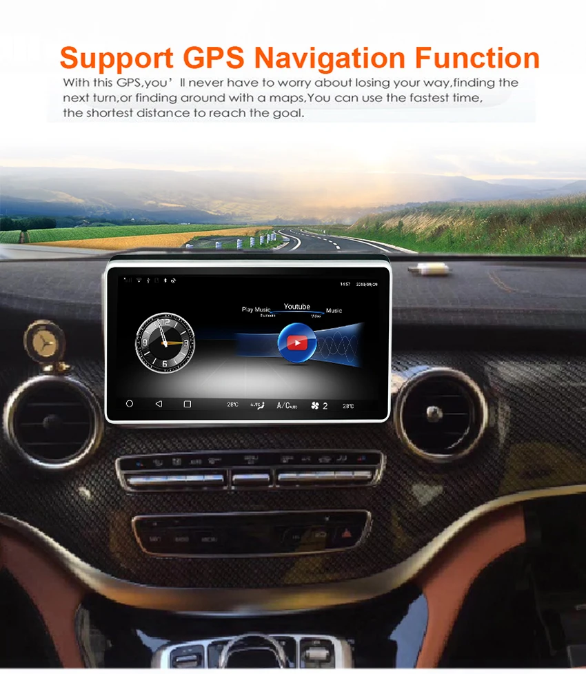 3  Koason Android 10.25 Super Big HD touch Screen Car GPS Multimedia Player for Mercedes  BENZ V Class 2016-2018
