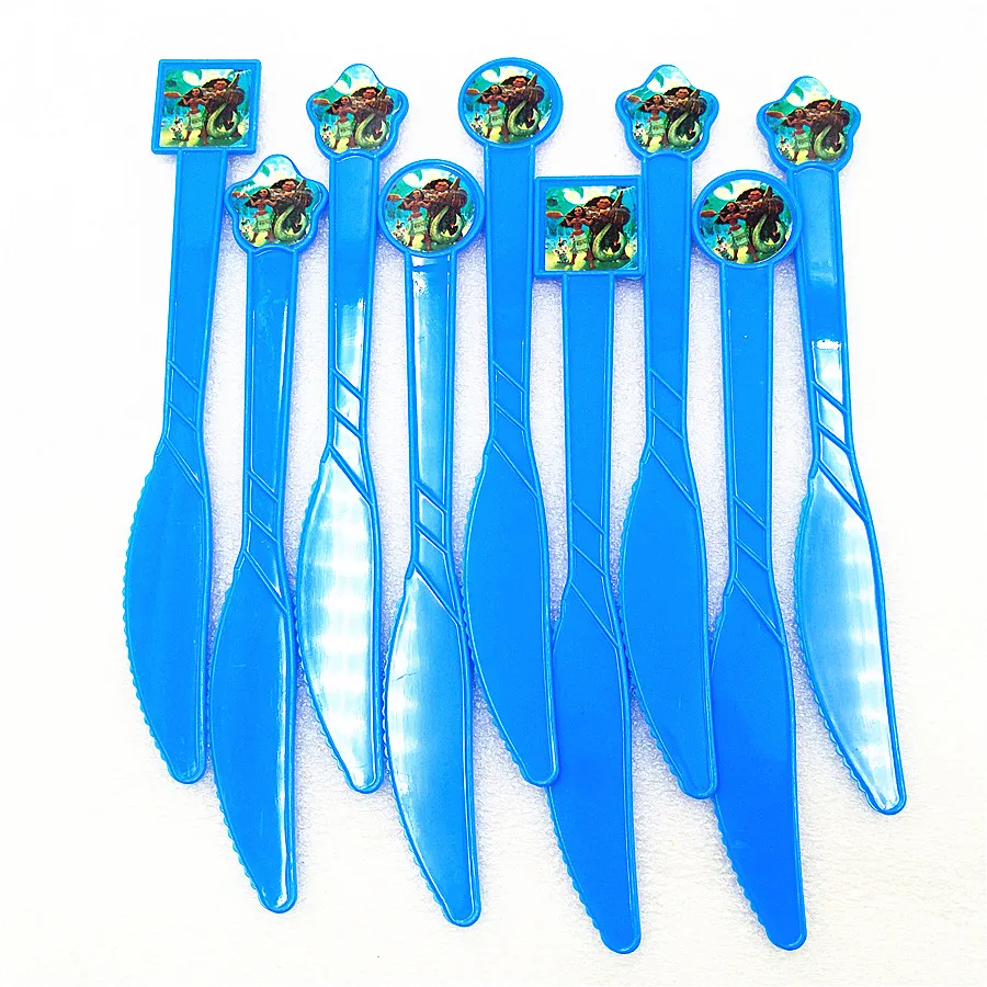 

10pc Kids Birthday Moana Party Supplies Plastic disposable Knives Christmas/Festival theme Party Decoration Baby Shower Favors