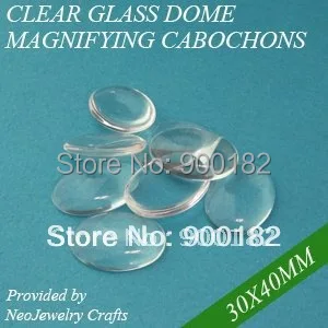 

30x40mm Clear Oval Glass Cabochon, Clear Oval Glass Cabs, Oval Glass Cover