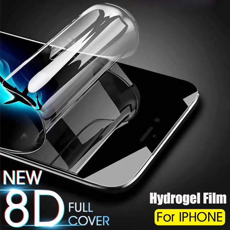 8D Защита экрана для iPhone XS Max XR X 8 7 Plus полное покрытие мягкая Гидрогелевая Защитная