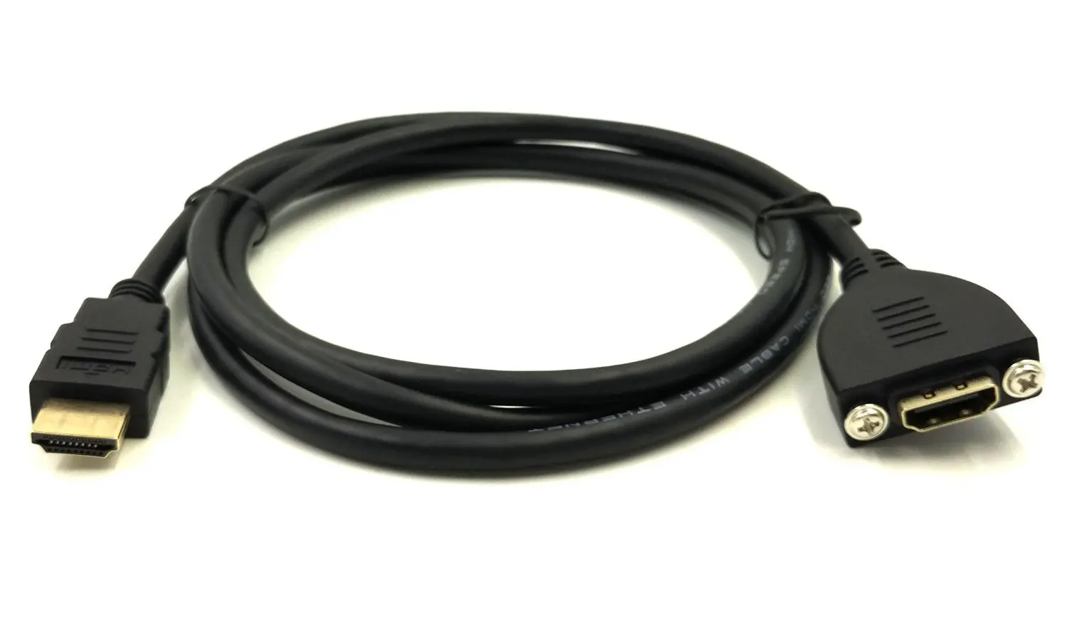 HDMI Panel Mount Cable, Golden Plated High Speed HDMI Panel Mount Type