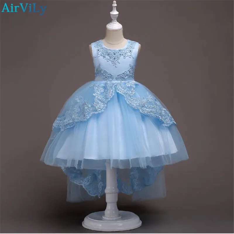 

Girl Wedding Dresses Cute Girl Pageant Dress Fashion Children Dress Lace Flowers Princess Clothing High-grade Kids Clothes