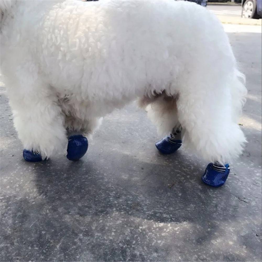 Pet-Boots-Socks-S-M-L-Size-Dog-Waterproof-Rain-Shoes-Non-slip-Rubber-Puppy-Shoes