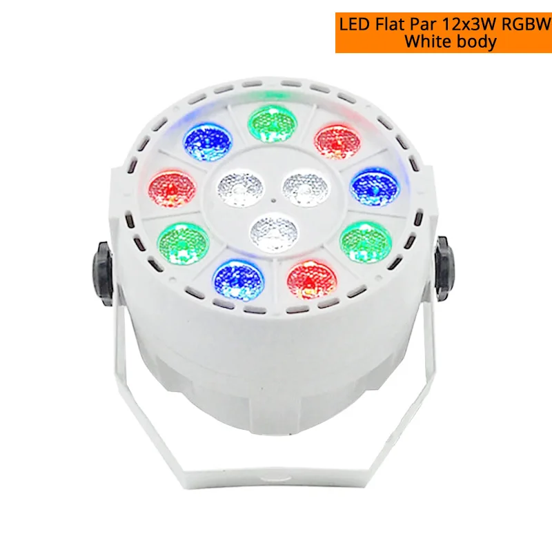 Мини Led плоский Par 12x3 Вт RGBW 4 цвета сценический моющийся светильник ing для DJ вечерние дискотеки 8 каналов DMX 512 Master/Save сценический светильник - Цвет: LED 12x3W RGBW White