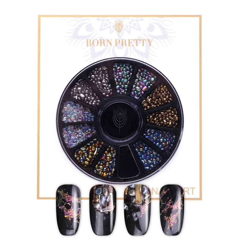 

BORN PRETTY Mixed Size Chameleon Nail Studs Gradient Irregular Stones Mini Colorful Beads 3D Manicure Art Decoration in Wheel