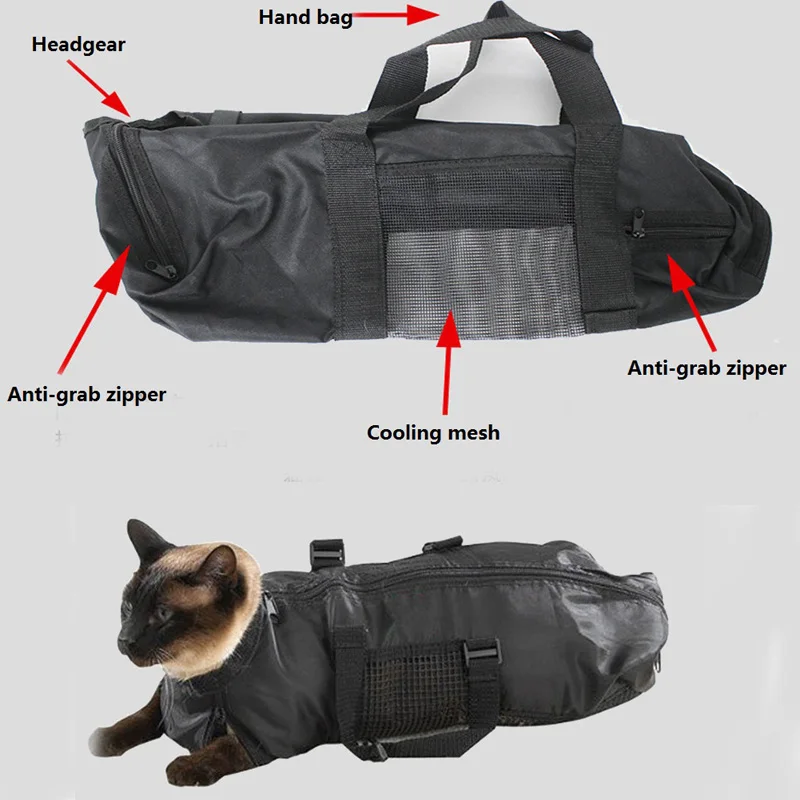 Сумка-сетка для ухода за котами, для купания, сумка для котенка, удерживающая сумку, не царапающаяся, для укуса, для купания, для обрезки ногтей, для инъекций