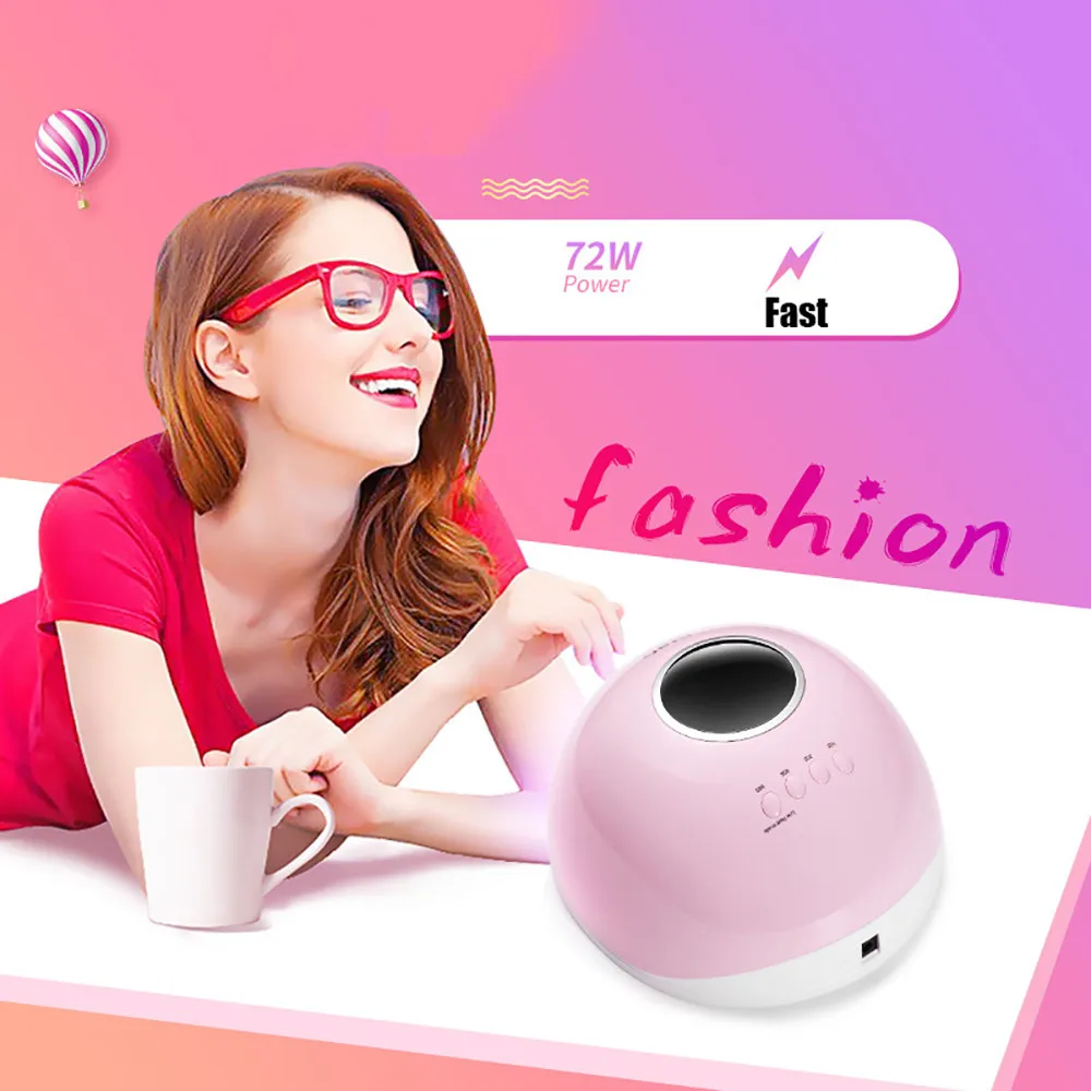 72W LED UV Nail Gel Curing Lamp Light Gel Polish Dryer Machine For 