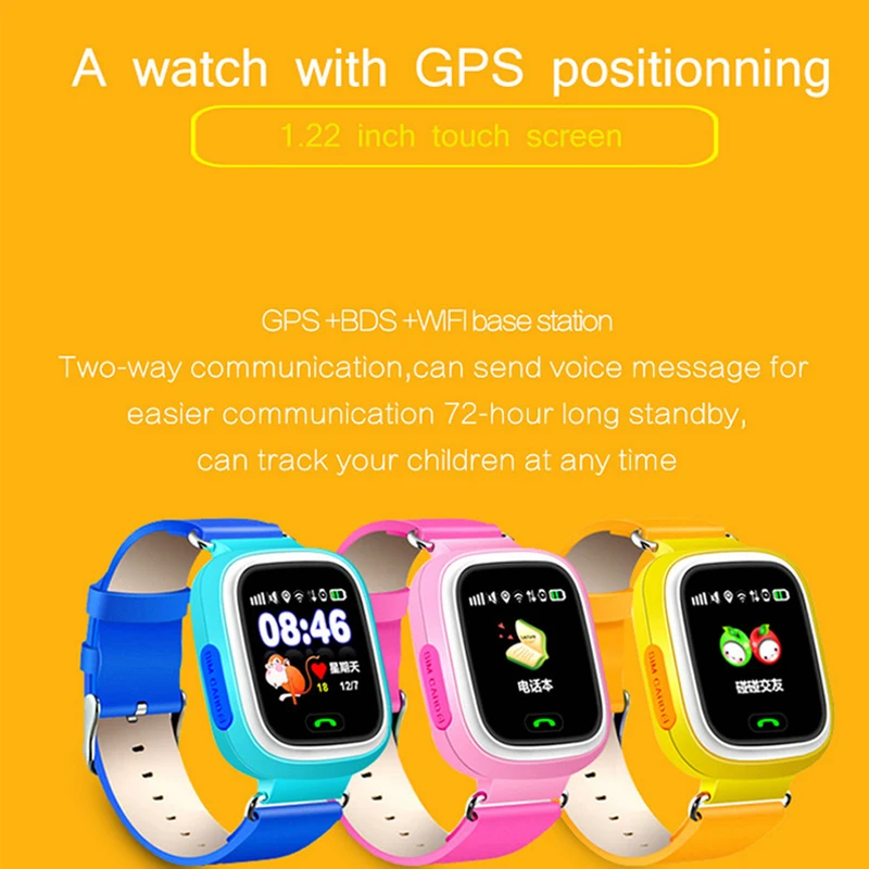 Ceny Q90 GPS inteligentny zegarek dziecięcy pozycja telefonu zegarek dla dzieci 1.22 calowy kolorowy ekran dotykowy WIFI SOS inteligentny zegarek dla dzieci VS Q80 Q50 Q60