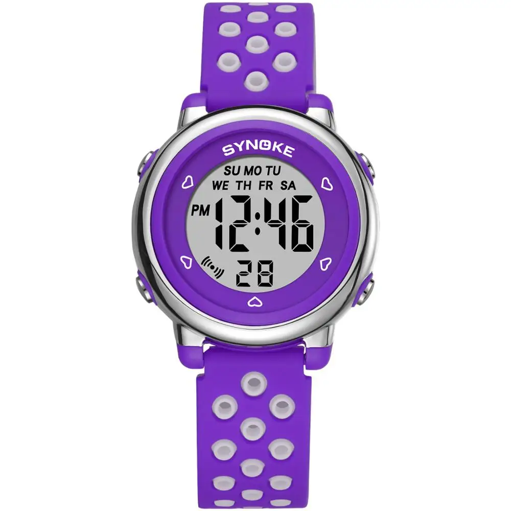 

SYNOKE Children's Watch Colorful Luminous Movement Boy Girl Universal Student Watch Waterproof Alarm Multi-function Watches