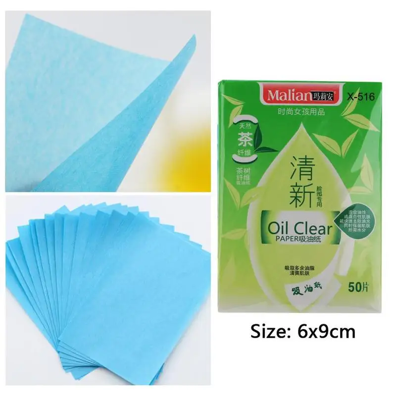 

50pcs Oil Blotting Paper Oil Control Face Matting Wipes Makeup Cleansing Blotting Paper Oil Shrink Pore Face Cleaning Tool