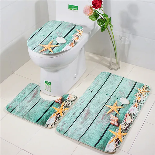 3 шт./компл. Набор ковриков для ванной коврик для туалета океан мир фланелевые противоскользящие банные коврики ковер домашний декор Товары для ванной комнаты Tapete Banheiro - Цвет: 17