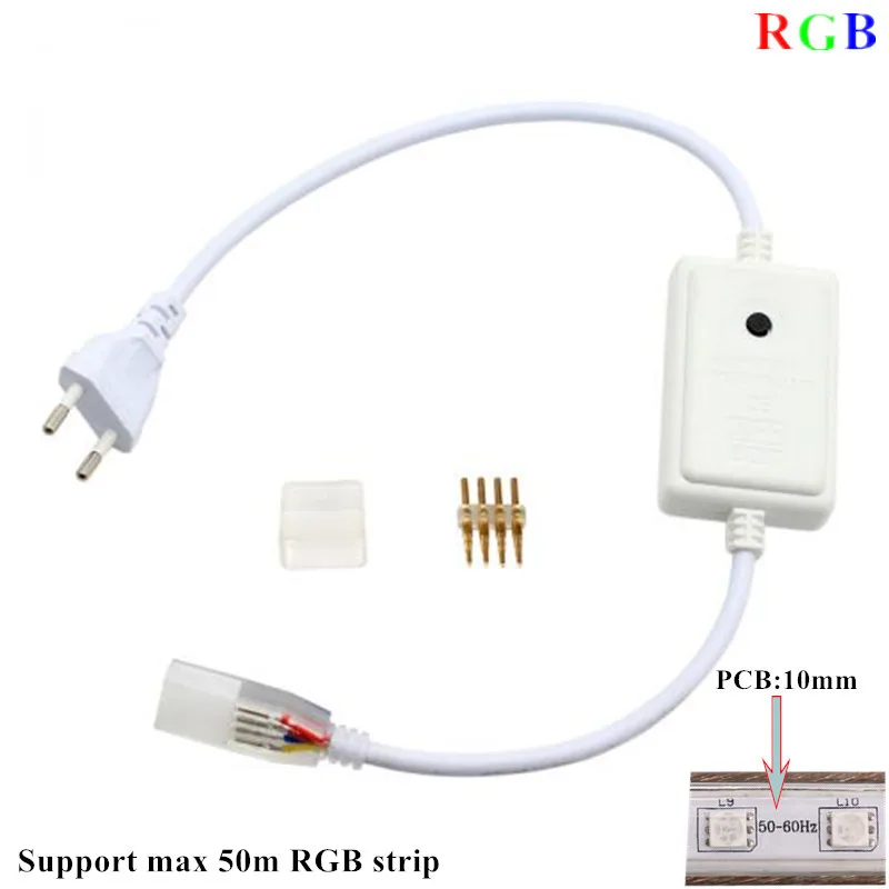 10 шт. 220 В ЕС штекер контроллер питания трансформатор освещения драйвер для SMD 3014 5050 2835 5630 RGB один цвет светодиодные ленты - Испускаемый цвет: RGB Strip 10mm PCB