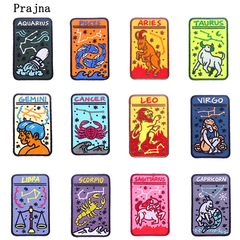 

Prajna Constellation Patch Embroidered Patches For Clothing Iron on Patches On Clothes Cartoon Patch Jacket Applique Sticker DIY