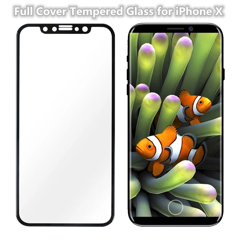 Full Cover Tempered Glass for iPhone X Screen Protector Film Protective | Мобильные телефоны и аксессуары