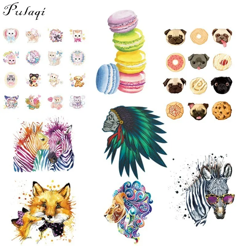 Pulaqi Cute Cartoon Heat Transfer Vinyl Iron On Patches
