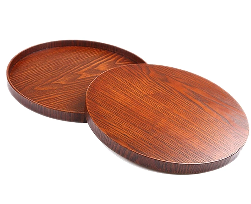 30cm Round Serving Tray Wood Oriental Coffee Tea Tray Wooden Pallet Snack Fruit Plates Food Tray HomeBar Dishes Wooden Utensils (4)-1