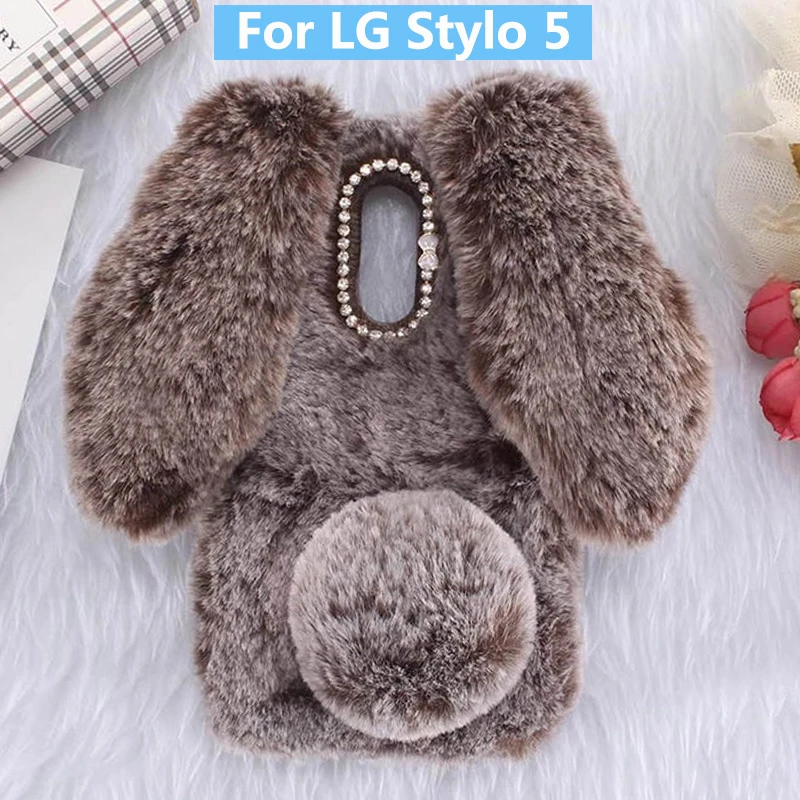 Nuevo 3D lo último Moda Cálido Dibujos Animados Lindo Conejo De Peluche Suave Funda Protectora De Teléfono Para LG Nuevo 3D lo último Moda Cálido Dibujos Animados Lindo Conejo De Peluche Suave Funda Protectora De Teléfono Para LG